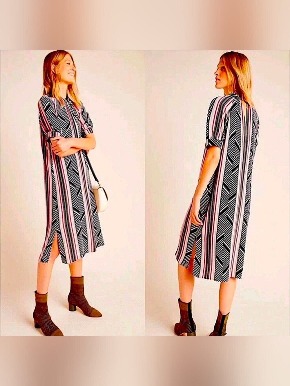 Anthropologie McKenzie Mock Neck Tunic Midi Dress Small D100